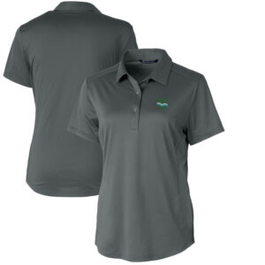 Women's Cutter & Buck Steel Tulane Green Wave Vault Prospect Textured Stretch Polo