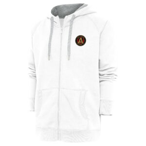 Men's Antigua White Atlanta United FC Logo Victory Full-Zip Hoodie