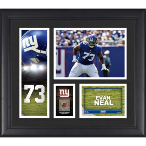 Evan Neal New York Giants Framed 15" x 17" Player Collage with a Piece of Game-Used Ball