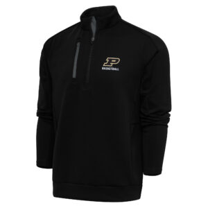 Men's Antigua Black Purdue Boilermakers Basketball Generation Quarter-Zip Pullover Top