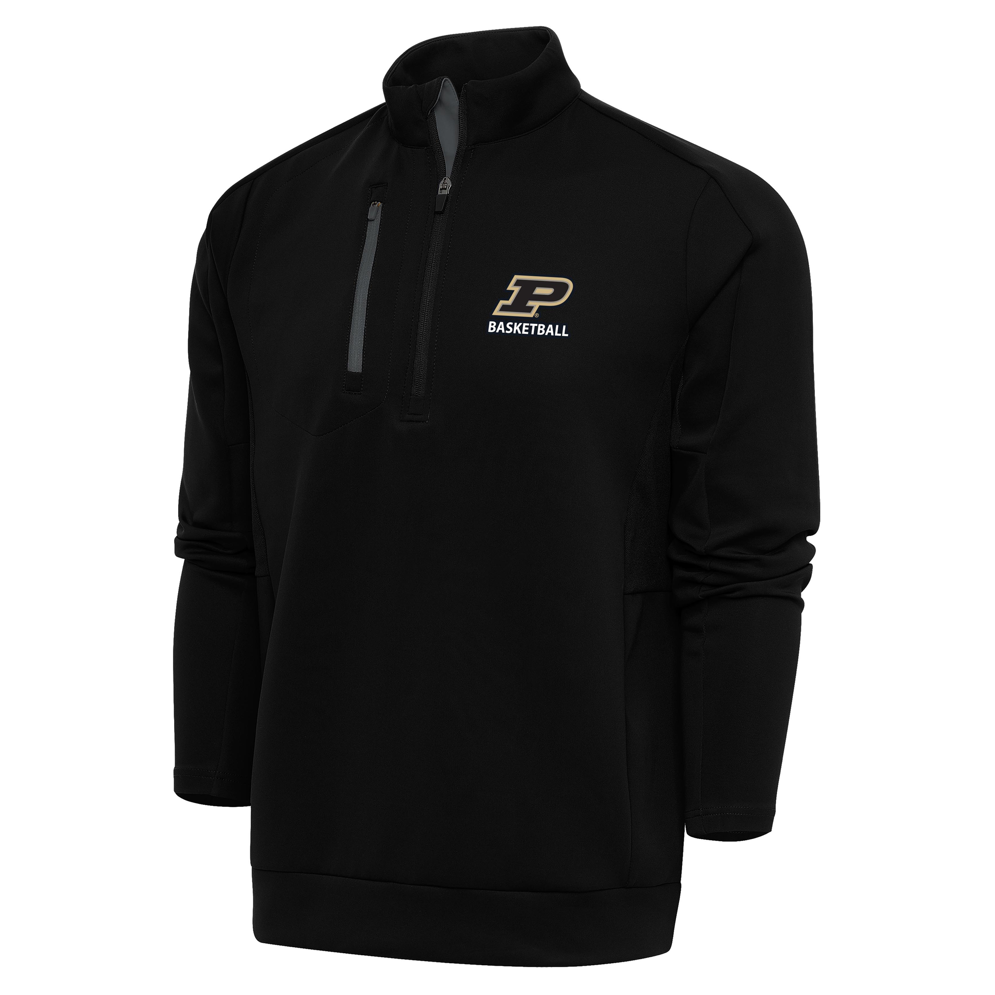 Men's Antigua Black Purdue Boilermakers Basketball Generation Quarter-Zip Pullover Top