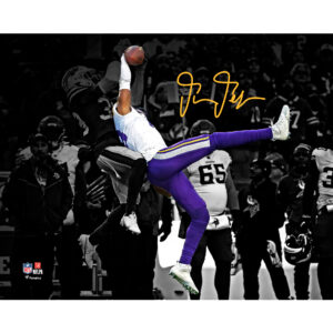 Justin Jefferson Minnesota Vikings Autographed 8" x 10" Catch vs. Buffalo Bills Spotlight Photograph