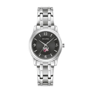 Women's Bulova Black Southern Illinois Salukis Stainless Steel Corporate Collection Watch