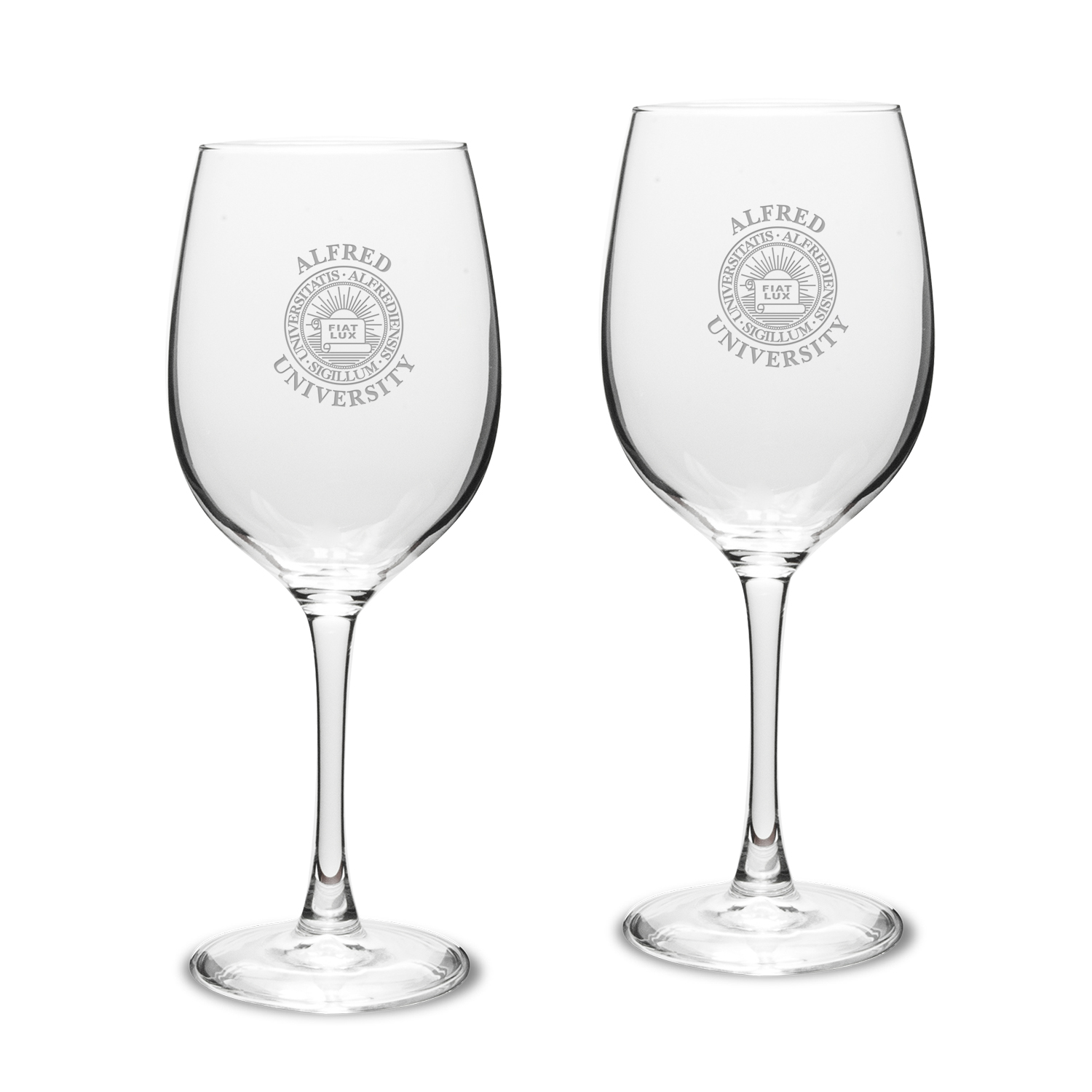 Alfred University Saxons 16oz. Two-Piece Traditional White Wine Glass Set