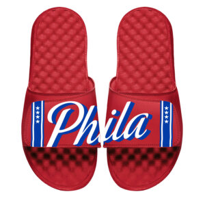 Men's ISlide Red Philadelphia 76ers Statement Slide Sandals