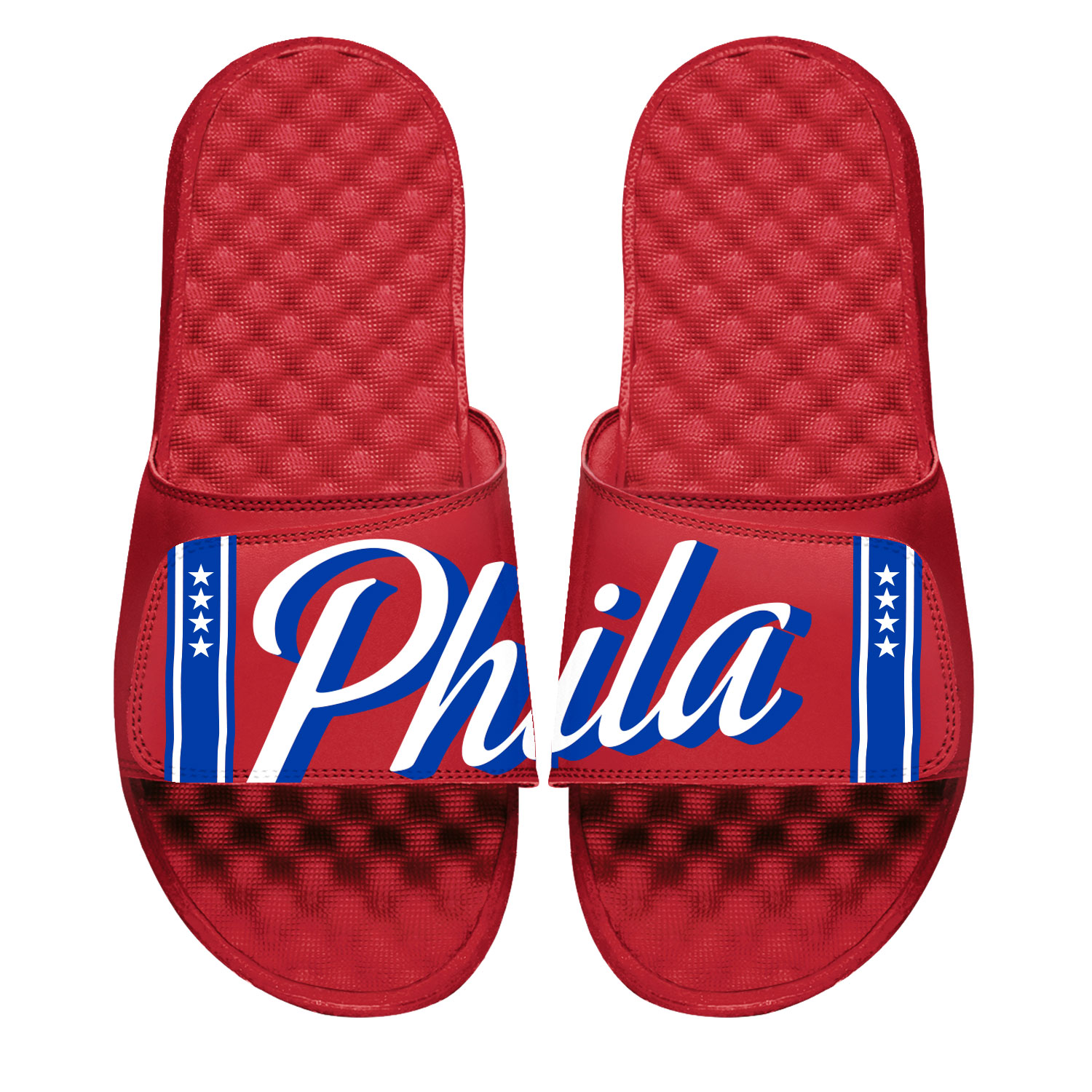 Men's ISlide Red Philadelphia 76ers Statement Slide Sandals
