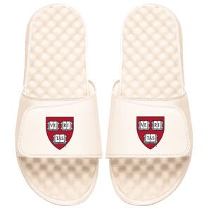 Men's ISlide Cream Harvard Crimson Crest Logo Slide Sandals