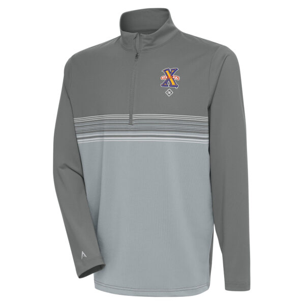 Men's Antigua Steel Cuban Giants Pace Quarter-Zip Pullover Top