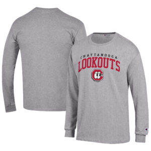 Men's Champion Gray Chattanooga Lookouts Jersey Long Sleeve T-Shirt