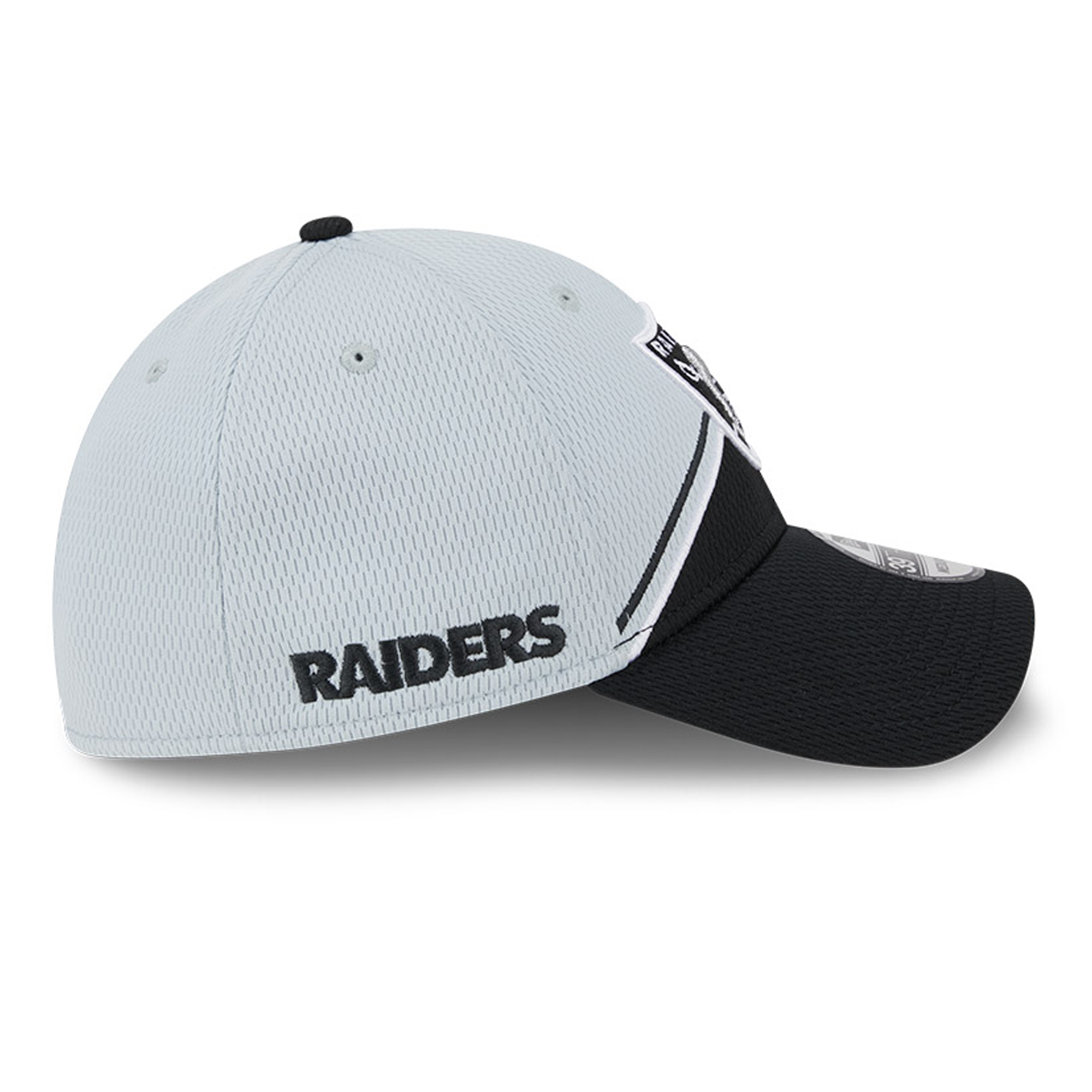 Men's New Era Gray/Black Las Vegas Raiders 2023 Sideline 39THIRTY Flex Hat - Image 7