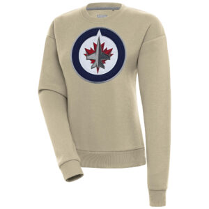 Women's Antigua Khaki Winnipeg Jets Victory Pullover Sweatshirt
