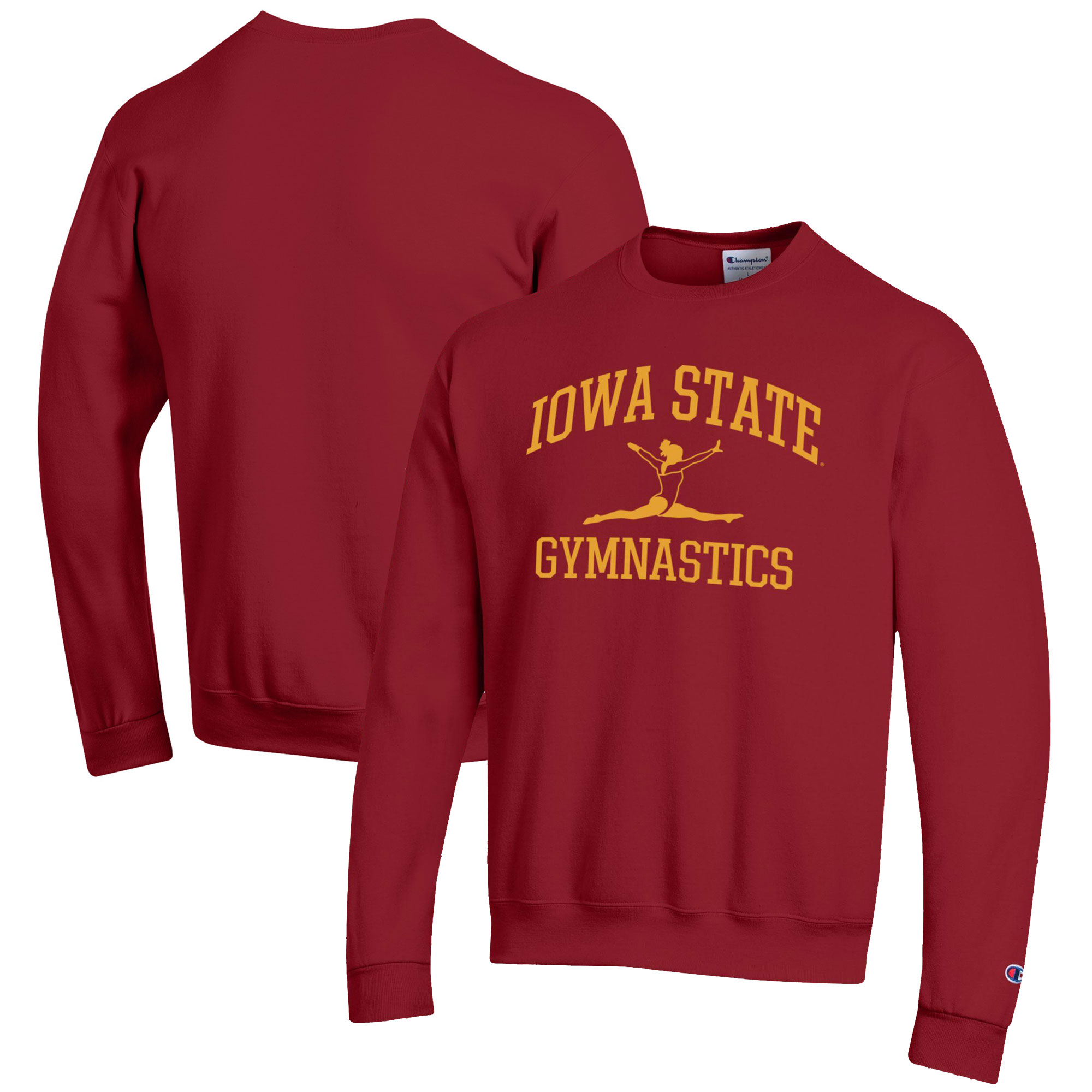 Men's Champion Cardinal Iowa State Cyclones Gymnastics Icon Powerblend Pullover Sweatshirt - Image 5