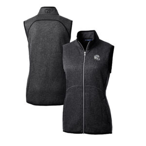 Women's Cutter & Buck  Charcoal Indianapolis Colts Helmet Logo Mainsail Sweater-Knit Full-Zip Vest