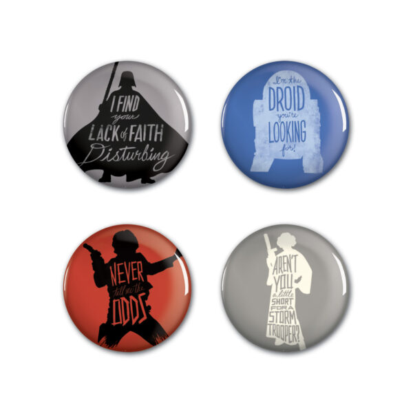 WinCraft Star Wars 4-Pack Button Set
