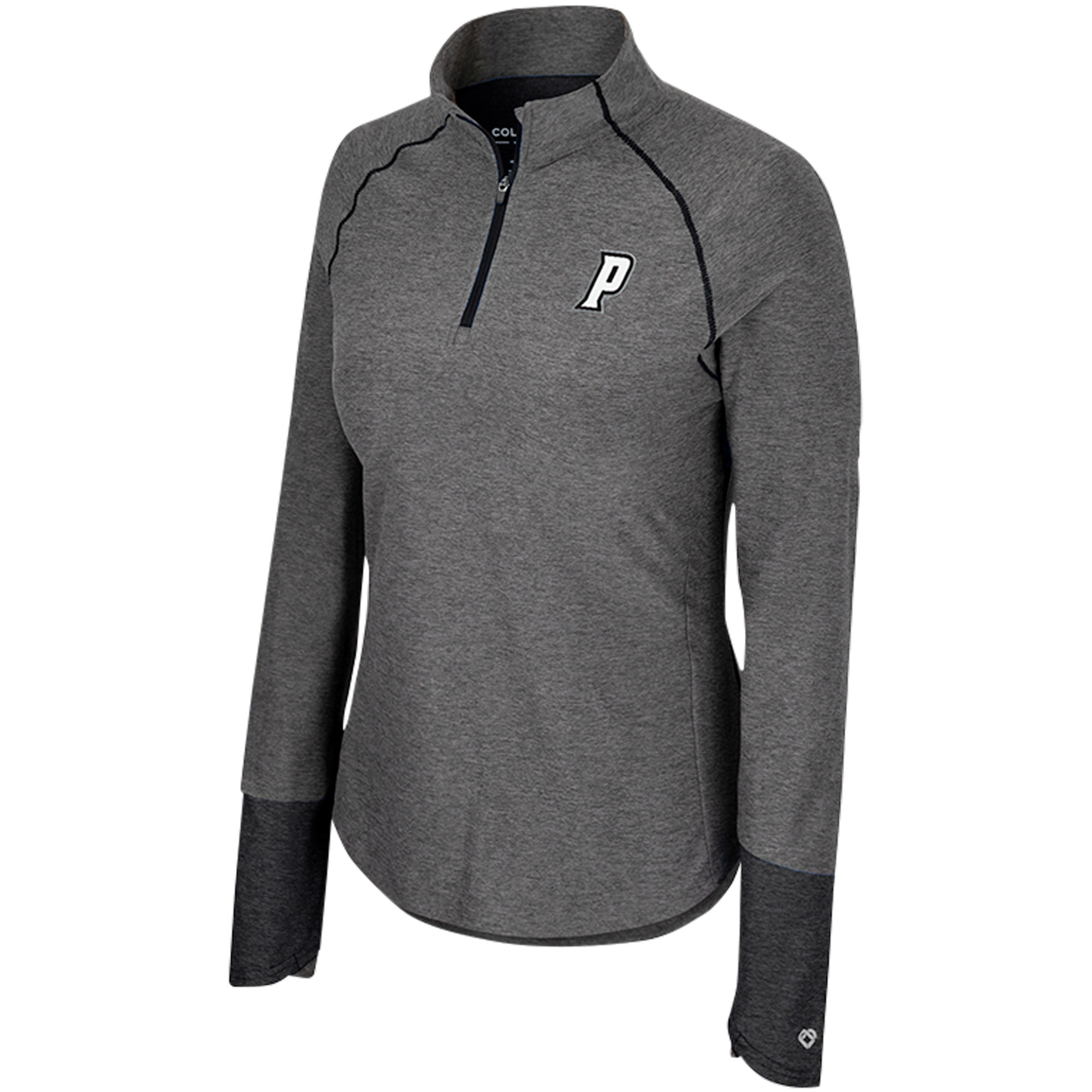 Women's Colosseum Black Providence Friars Morningside Sleeve Hit Raglan Quarter-Zip Top - Image 6