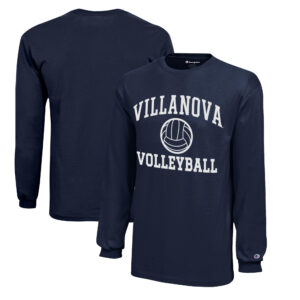 Youth Champion  Navy Villanova Wildcats Icon Logo Long Sleeve Volleyball T-Shirt