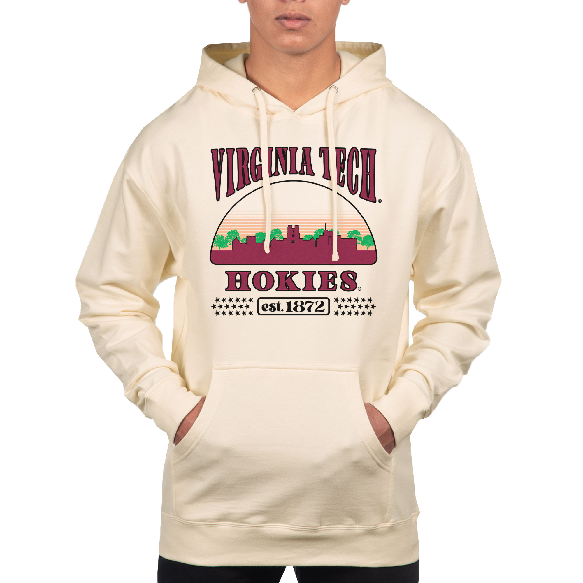 Men's Uscape Apparel Oatmeal Virginia Tech Hokies Pullover Hoodie