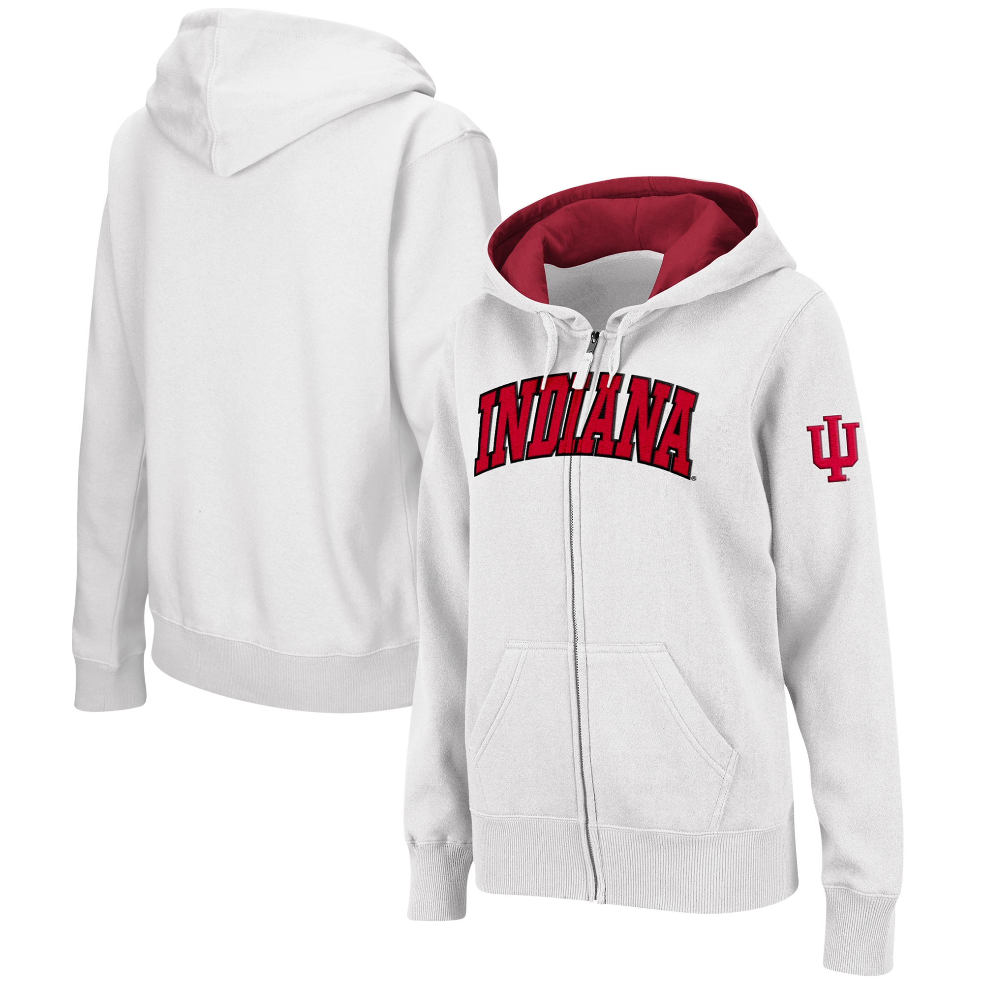 Women's Colosseum White Indiana Hoosiers Arched Name Full-Zip Hoodie - Image 5