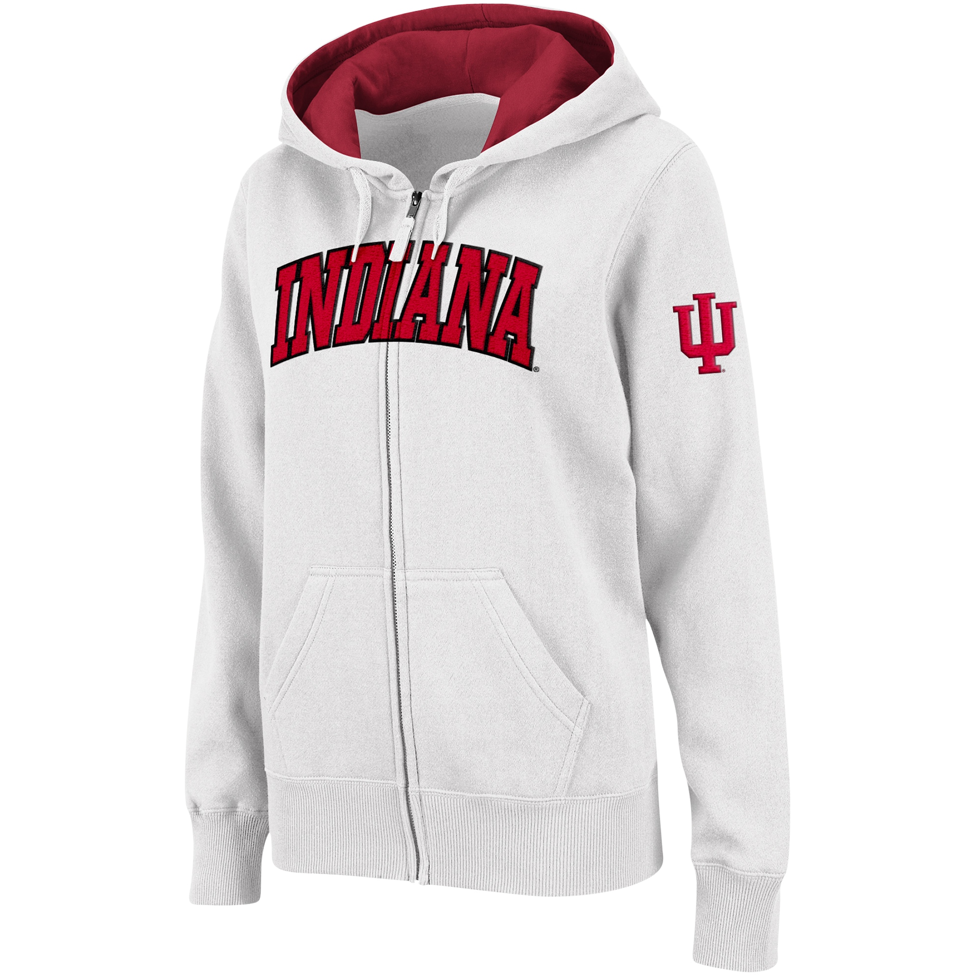 Women's Colosseum White Indiana Hoosiers Arched Name Full-Zip Hoodie - Image 6