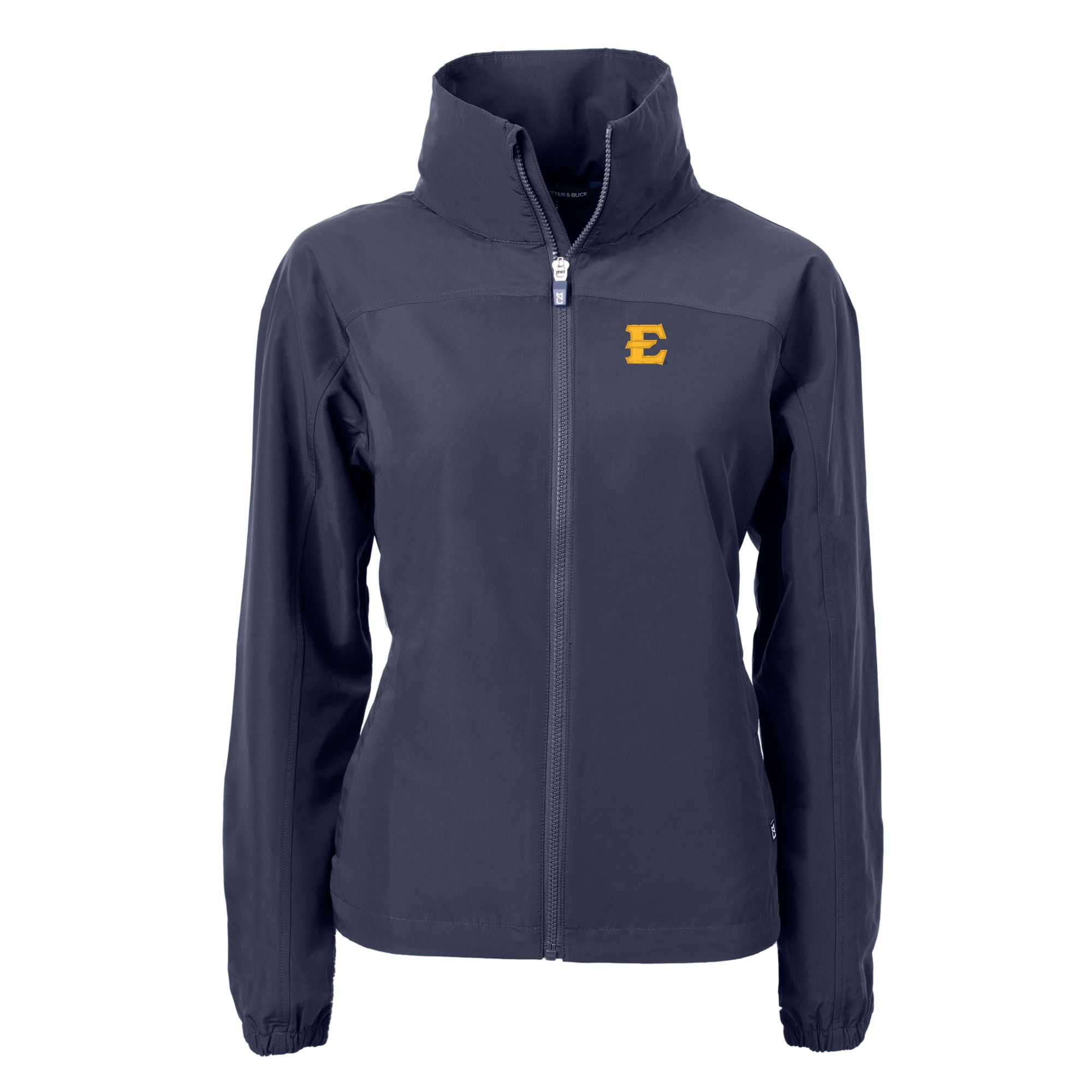 Women's Cutter & Buck Navy ETSU Buccaneers Charter Eco Recycled Full-Zip Jacket - Image 6