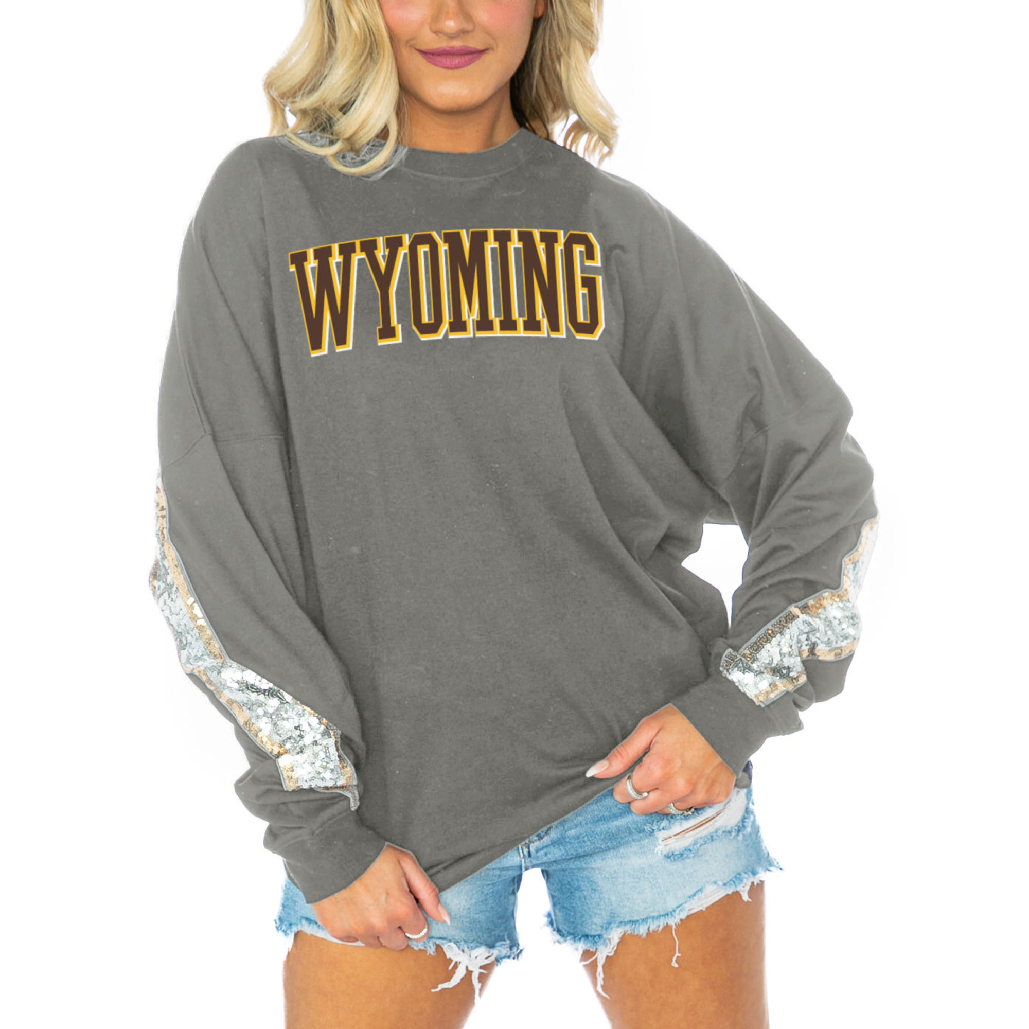 Women's Gameday Couture Gray Wyoming Cowboys Guess Who's Back Long Sleeve T-Shirt