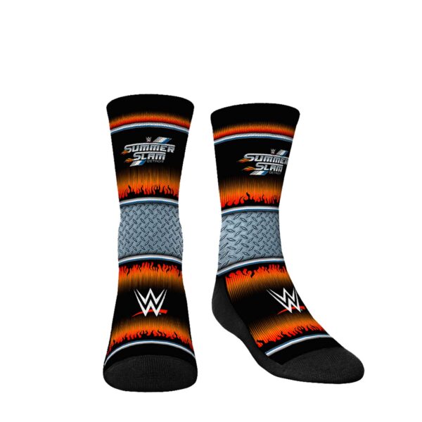 Youth Rock Em Socks Black SummerSlam 2023 Motor City Crew Socks