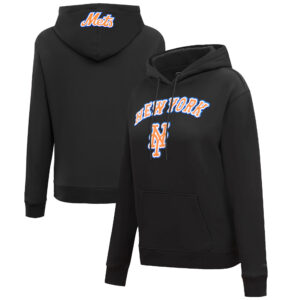 Women's Pro Standard  Black New York Mets Classic Fleece Pullover Hoodie