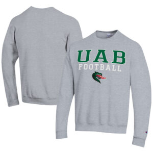 Men's Champion  Gray UAB Blazers Football Powerblend Pullover Sweatshirt