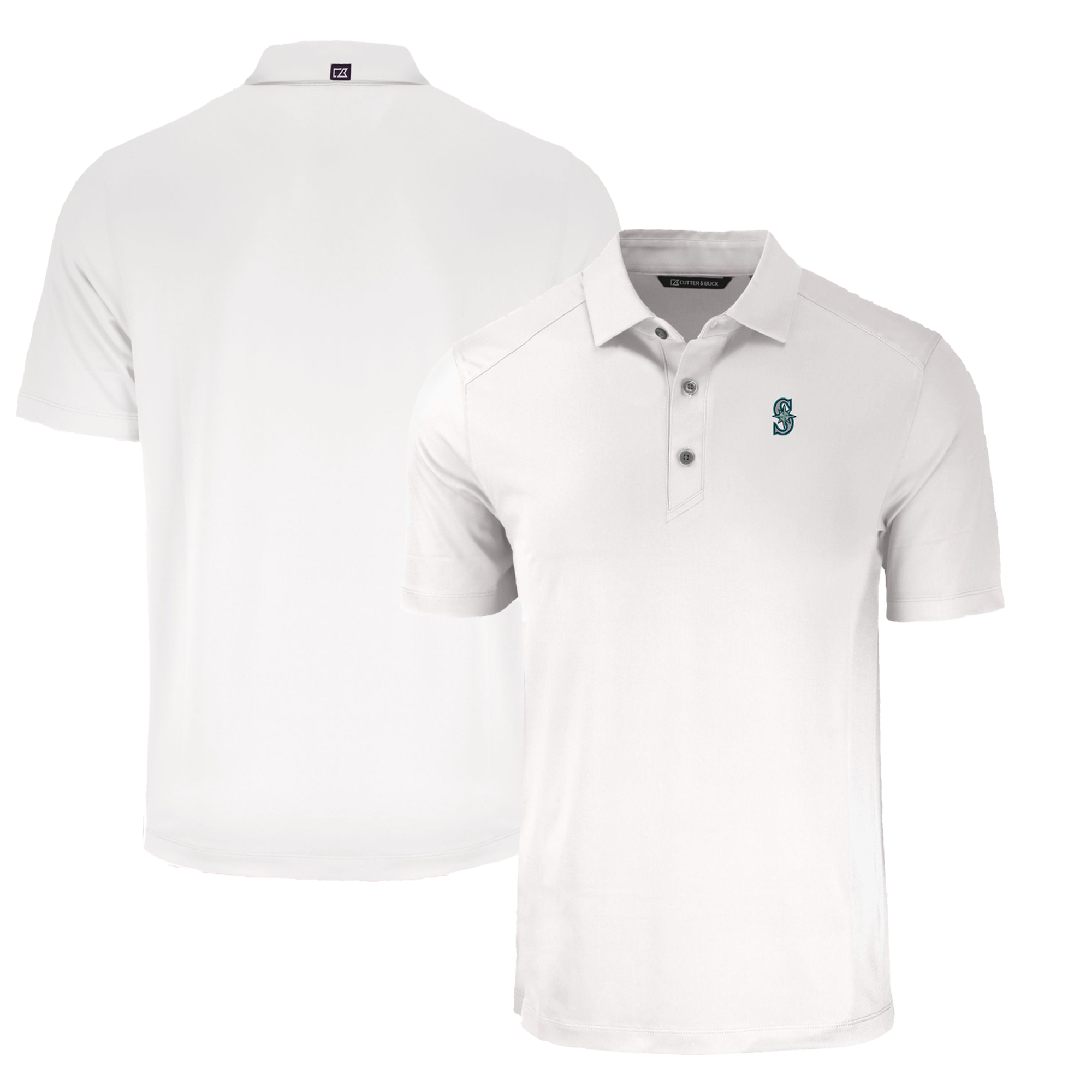 Men's Cutter & Buck White Seattle Mariners Forge Eco Stretch Recycled Polo