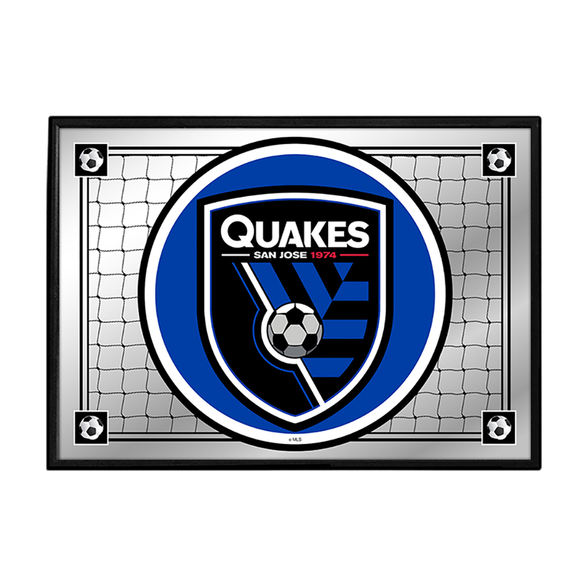 San Jose Earthquakes 27" x 19" Framed Mirrored Wall Sign
