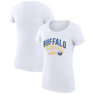 Women's G-III 4Her by Carl Banks White Buffalo Sabres Filigree Logo Fitted T-Shirt
