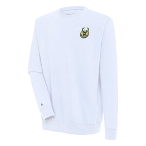 Men's Antigua  White Milwaukee Bucks Victory Pullover Sweatshirt