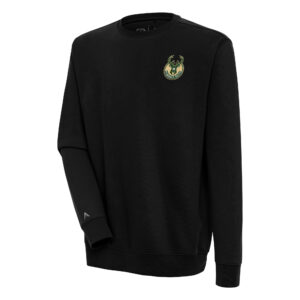 Men's Antigua  Black Milwaukee Bucks Victory Pullover Sweatshirt