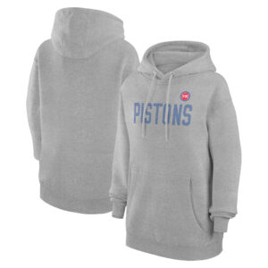 Women's G-III 4Her by Carl Banks  Heather Gray Detroit Pistons Dot Print Pullover Hoodie