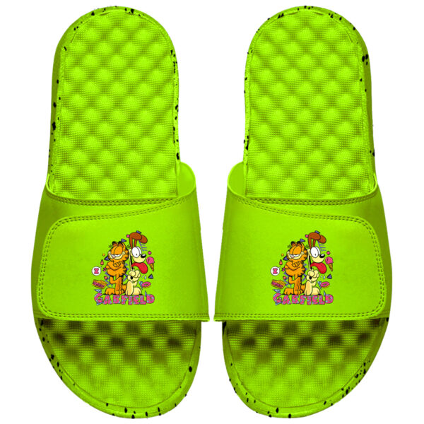Men's ISlide  Neon Green Garfield Retro Graphic Slide Sandals