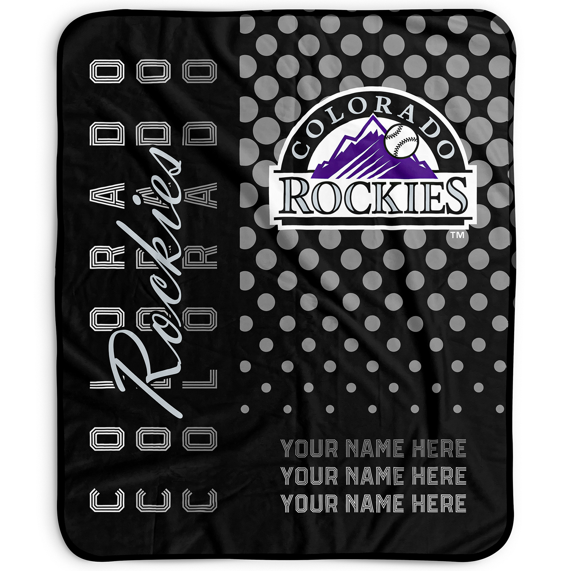 Pegasus Colorado Rockies 50" x 60" Dots Personalized Fleece Blanket