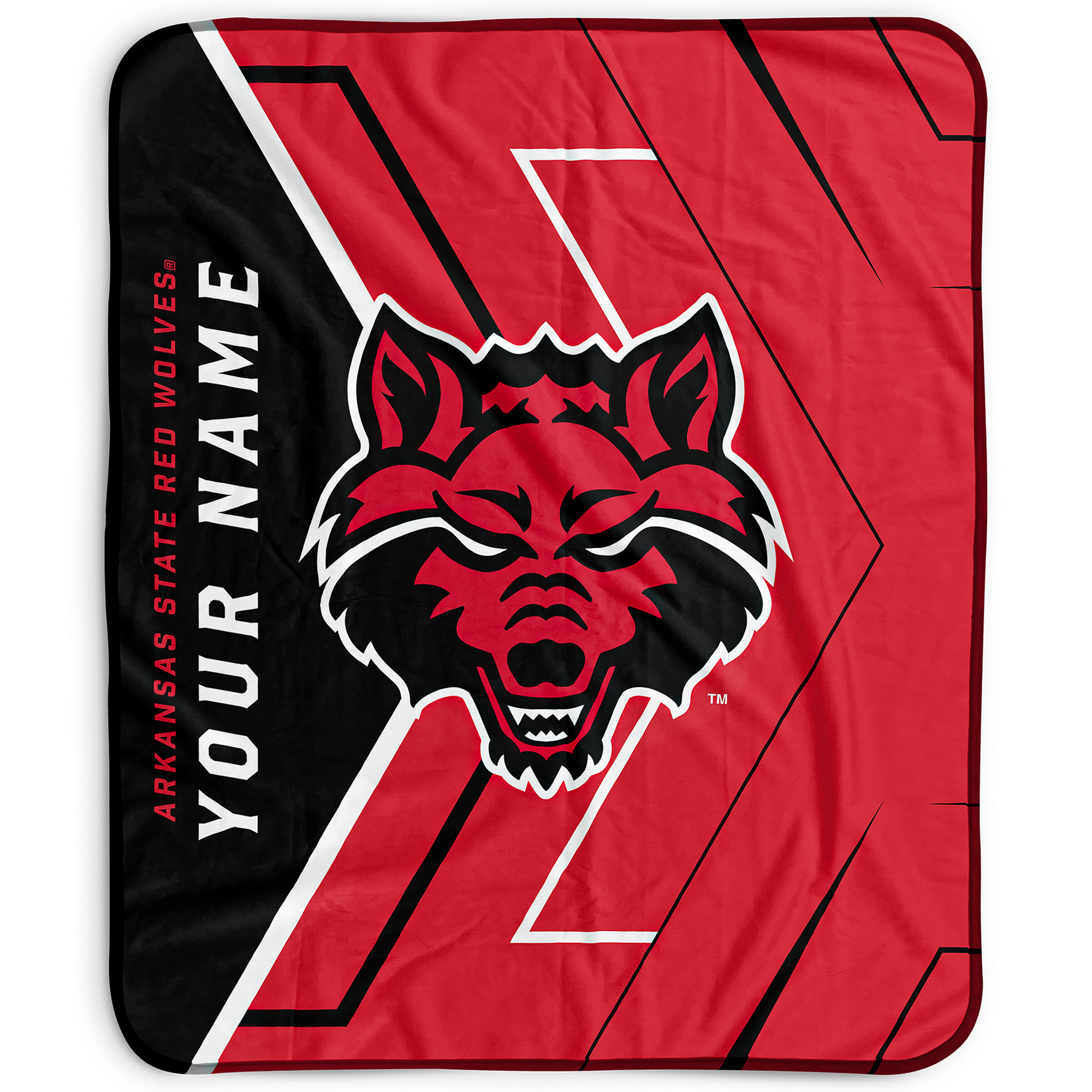 Pegasus Arkansas State Red Wolves 50" x 60" Arrow Personalized Fleece Blanket