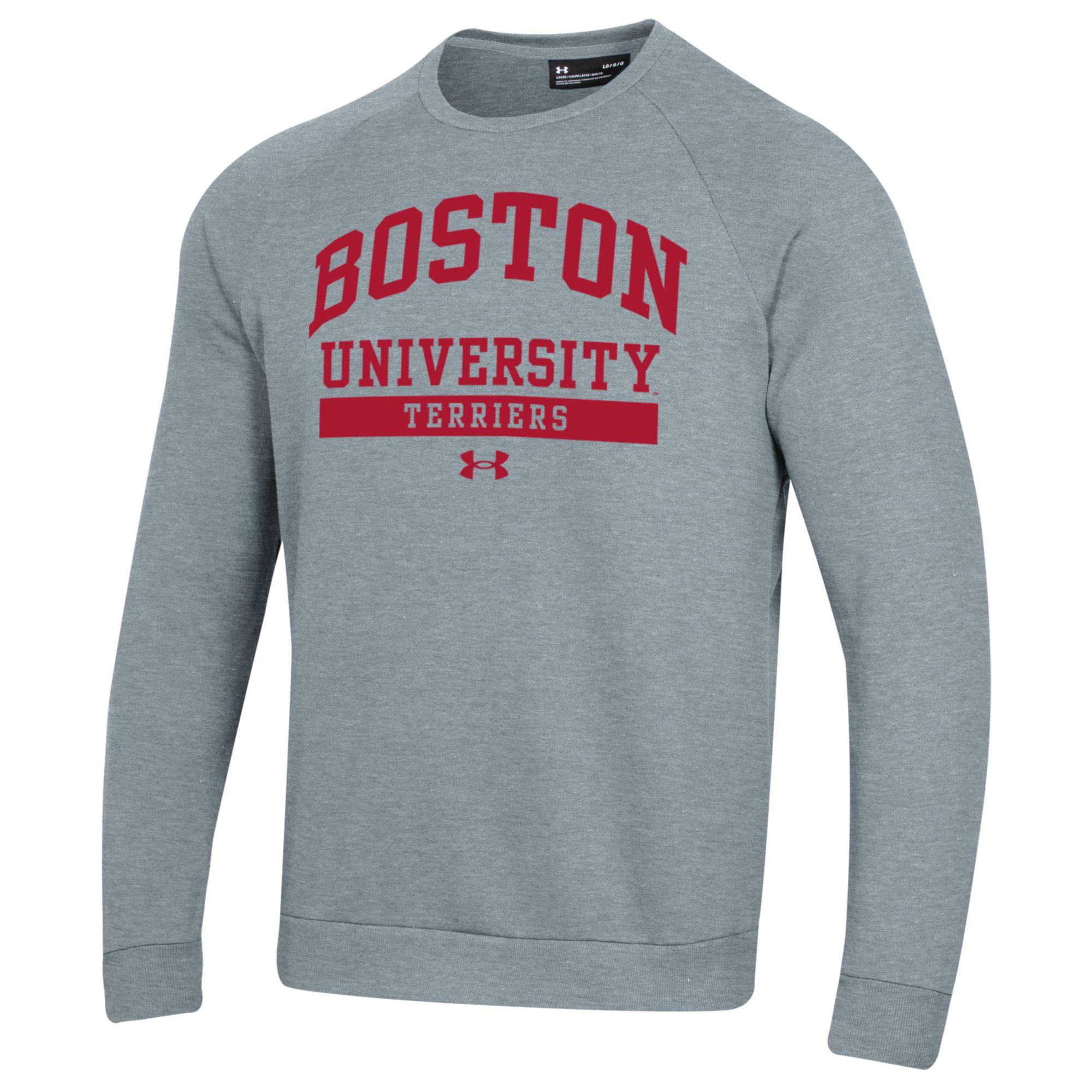 Men's Under Armour Gray Boston University All Day Fleece Pullover Sweatshirt - Image 3