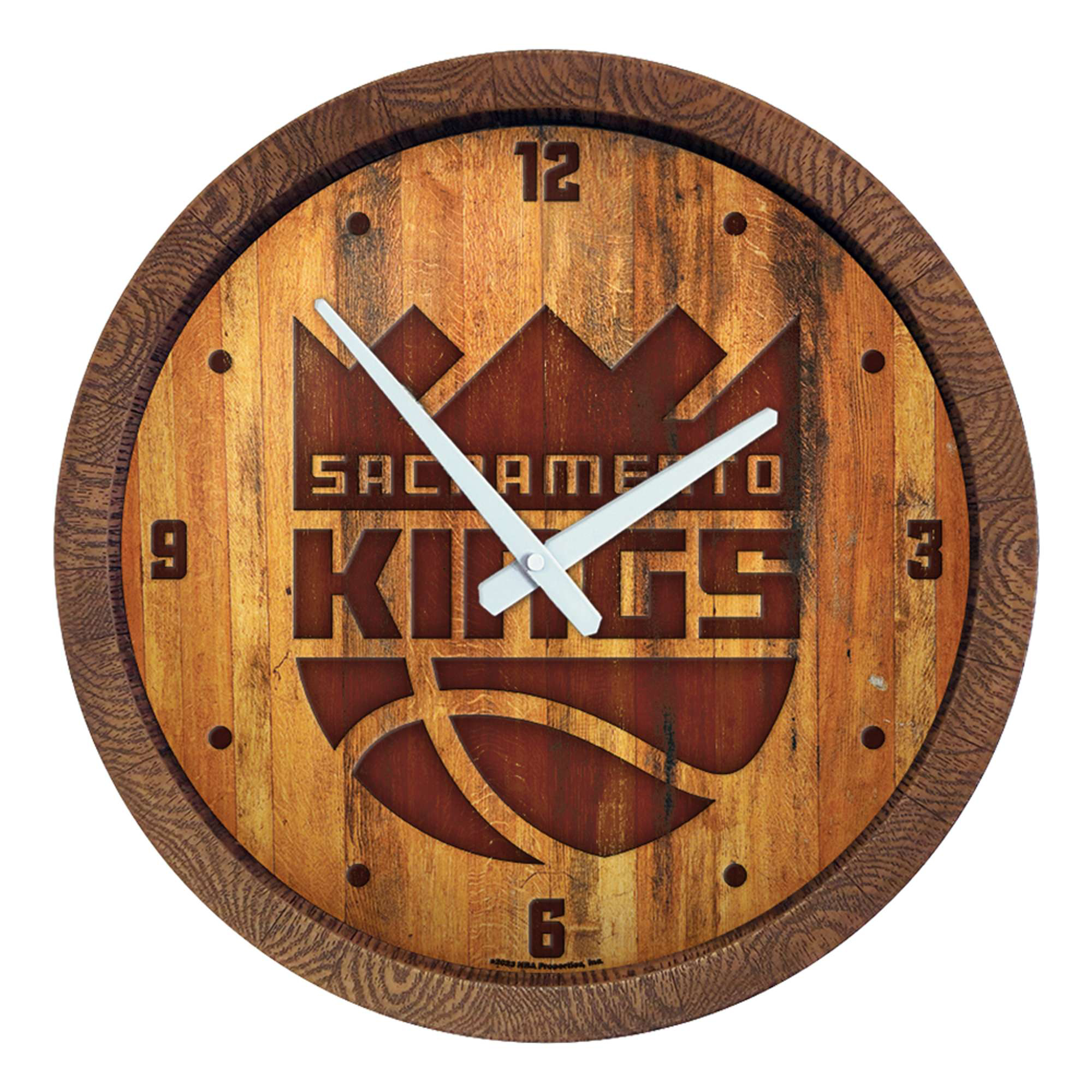 Sacramento Kings 20.25" Faux Barrel Top Clock - Image 2