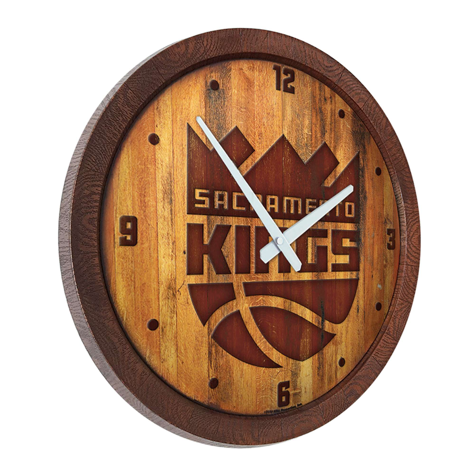 Sacramento Kings 20.25" Faux Barrel Top Clock - Image 3