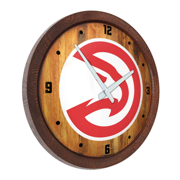 Atlanta Hawks 20.25" Faux Barrel Top Clock - Image 8