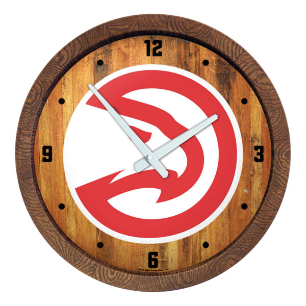 Atlanta Hawks 20.25" Faux Barrel Top Clock