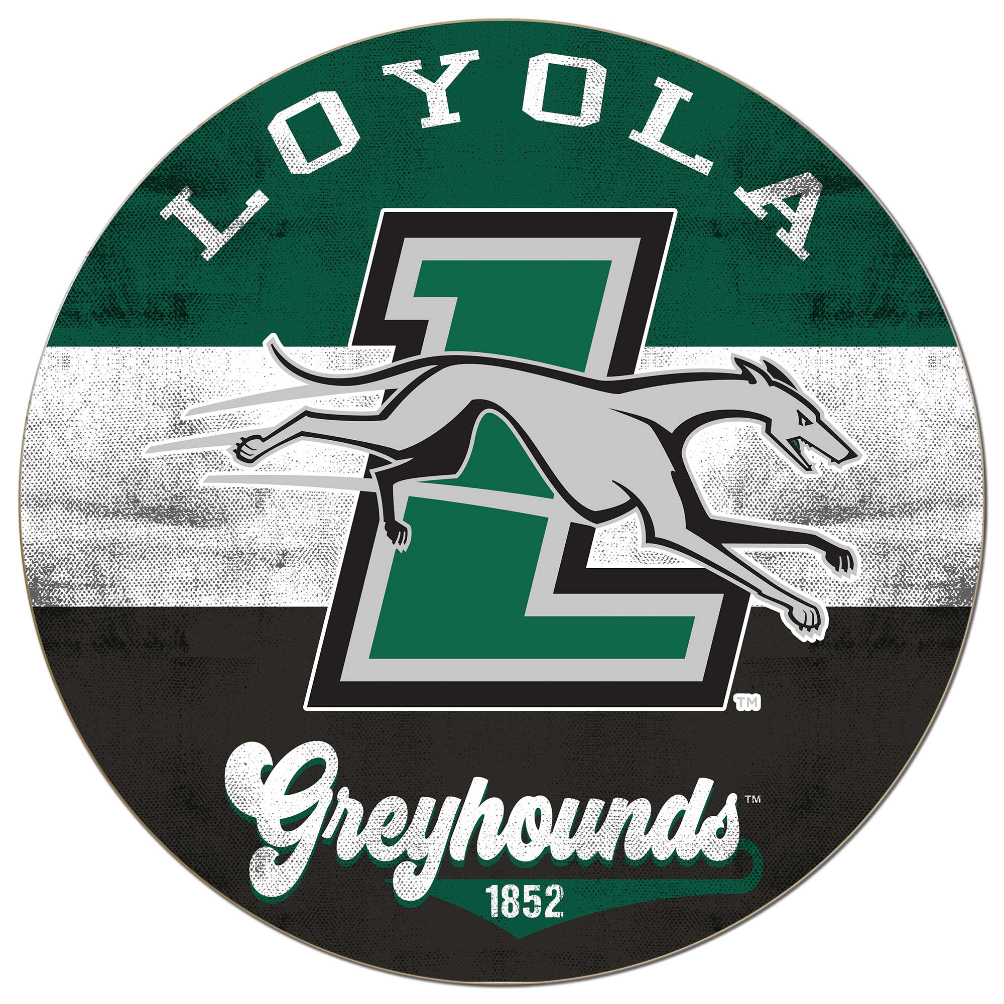 Loyola Greyhounds 20'' x 20'' Retro Logo Circle Sign