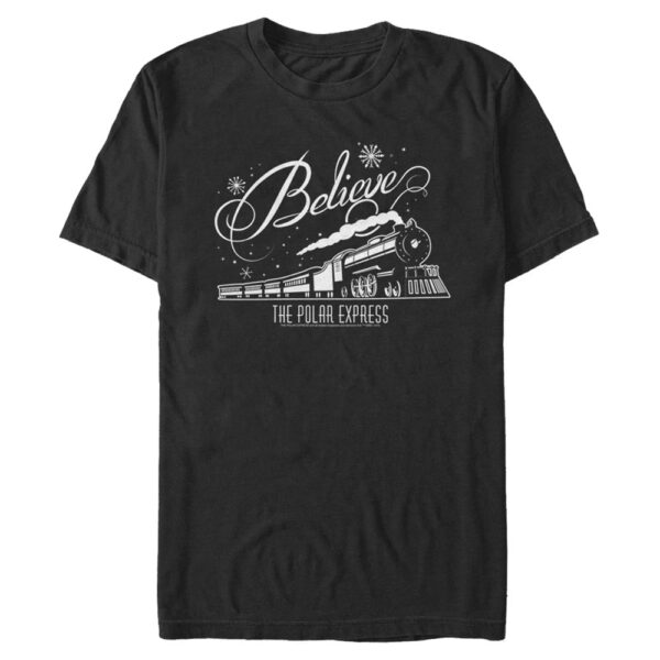 Men's Mad Engine  Black The Polar Express Believe Graphic T-Shirt