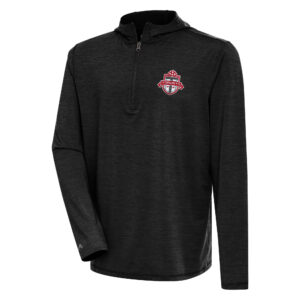 Men's Antigua  Heather Black Toronto FC Tidy Quarter-Zip Pullover Hoodie