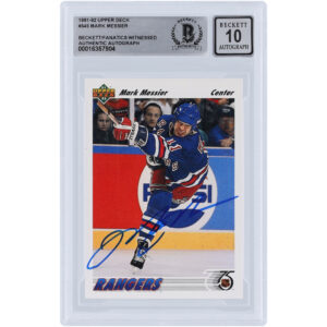 Mark Messier New York Rangers Autographed 1991-92 Upper Deck #545 Beckett Fanatics Witnessed Authenticated 10 Card
