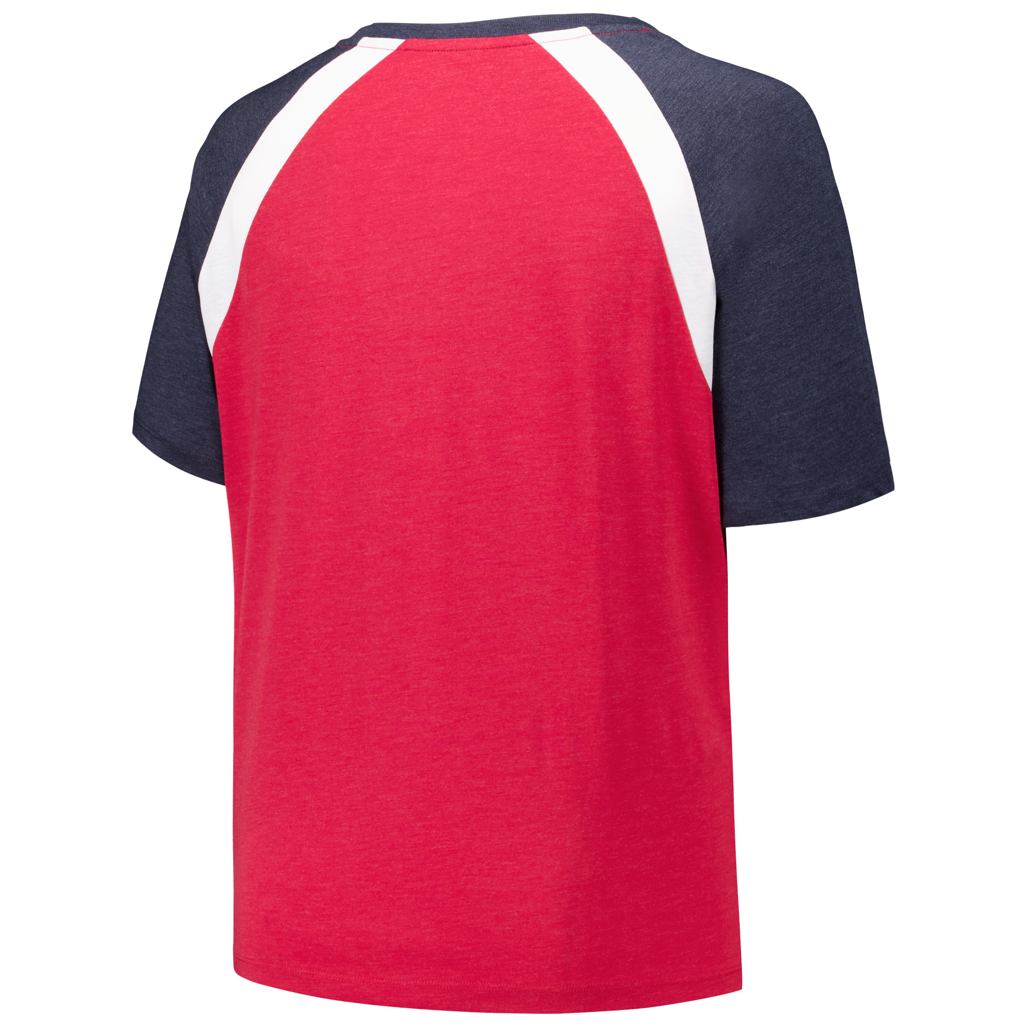 Women's New Era Red Atlanta Braves Plus Size Raglan V-Neck T-Shirt - Image 4