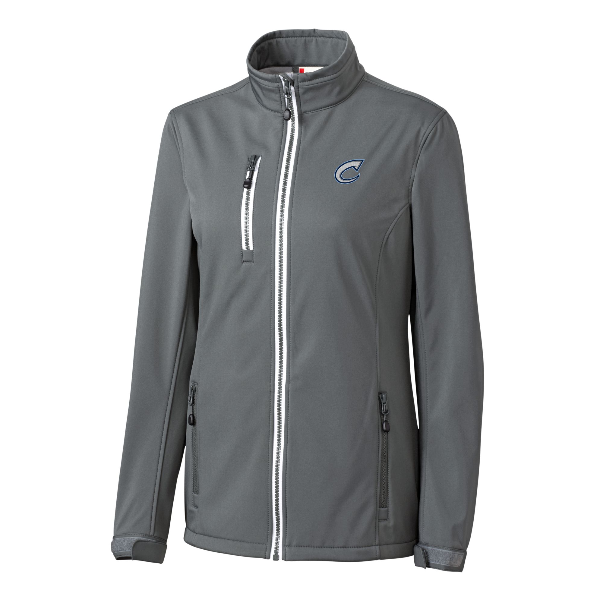 Women's Cutter & Buck Steel Columbus Clippers Clique Telemark Eco Stretch Softshell Full-Zip Jacket - Image 6