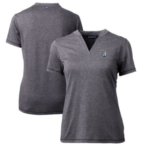Women's Cutter & Buck  Heather Charcoal San Antonio Missions Forge DryTec Heathered Stretch Blade Top