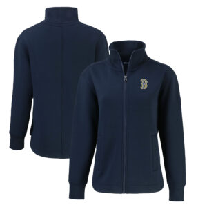 Women's Cutter & Buck Navy Boston Red Sox City Connect Roam Eco Recycled Full-Zip Jacket